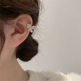 【真金电镀单支装】韩国小众设计锆石蝴蝶结法式复古个性简约气质耳扣耳饰