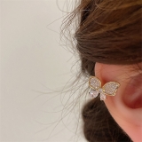 【真金电镀单支装】韩国小众设计锆石蝴蝶结法式复古个性简约气质耳扣耳饰