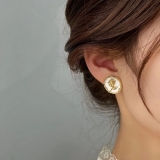 S925银针韩国小众设计感高级轻奢玫瑰气质名媛复古2022年新款潮耳钉耳饰女