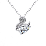 【真金电镀】韩国百搭小天鹅镶钻轻奢小众设计高级感项链【环保】