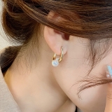 S925银针韩国小众设计感高级珍珠2022年新款潮时尚气质耳钉耳饰【环保】