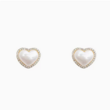 S925银针韩国经典爱心珍珠百搭镶钻个性时尚耳钉耳饰
