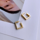  韩国金属几何2022年新款潮气质小众设计感简约冷淡风耳钉耳饰