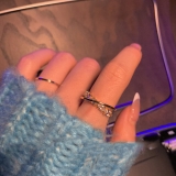 【真金电镀】韩国时尚新款微镶交叉气质ins冷淡风夸张戒指【环保】