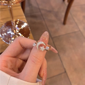 @特价【真金电镀】韩国ins潮小众设计轻奢高级感微镶锆网红气质开口可调戒指【环保】