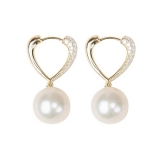 【真金电镀】韩国爱心镶钻轻奢高级感珍珠气质简约耳扣耳饰【环保】