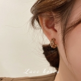  韩国东大门麻花辫2022年新款潮简约小众奢高级感耳钉耳饰【环保】