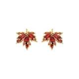  韩国红色枫叶2022年新款潮气质高级感复古小众独特耳钉耳饰