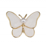 韩国奢华天然淡水珍珠百搭精致气质高级感蝴蝶母贝胸针