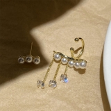  韩国流苏珍珠设计感时尚气质小众甜美复古高级设计感耳钉耳饰