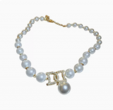 韩国夸张大珍珠字母D项欧美轻奢小众锁骨气质高级设计感颈链