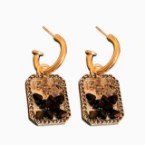  韩国镶钻水晶方形时尚优雅百搭气质高级设计感耳钉耳饰