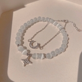 韩国猫眼石星月简约小众超仙气质冷淡百搭高级设计感手链手饰