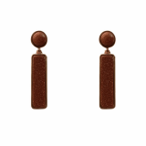 韩国复古金沙石几何长方形气质小众轻奢简约高级设计感耳钉耳饰