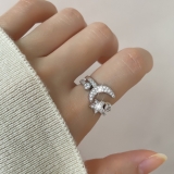 @特价【真金电镀】韩国ins潮小众设计轻奢高级感微镶锆网红气质开口可调戒指【环保】