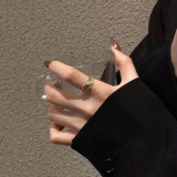 【真金电镀】韩国镶钻蝴蝶结双层锆石轻奢时尚气质小众高级设计感戒指【环保】