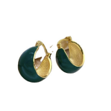 【24号左右】S925银针韩国复古圆形绿色法式轻奢小众气质高级设计感耳扣耳饰