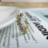 【真金电镀】韩国锆石蝴蝶时尚小众设计可调节开口戒指【环保】