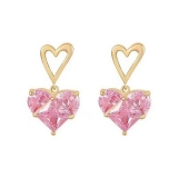 韩国粉色爱心项链套装轻奢小众简约气质高级设计感耳钉耳饰