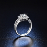 【真金电镀】韩国方形微镶钻气质轻奢小众高级设计感戒指【环保】