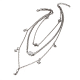 欧美跨境时尚多层颈链月亮星星大象吊坠项链 波西米亚锁骨链 女