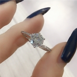 【真金电镀】韩国经典六爪扭臂镶钻轻奢时尚高级设计感开口戒指【环保】