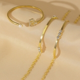 韩国风简单大气多层三件套手链女皇冠手镯套装