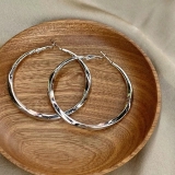 @特价韩国金属超大圆圈2021新款简约ins冷淡风耳圈耳环女