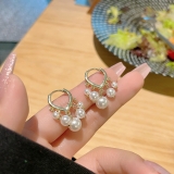 S925银针韩国小众流苏珍珠轻奢气质百搭高级设计感耳扣耳饰