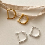 【真金电镀】韩国字母D简约冷淡风轻奢气质小众高级设计感耳扣耳饰【环保】