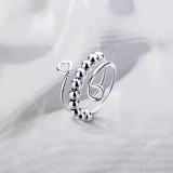 韩国欧美简约旋转圆珠子轻奢气质小众高级设计感戒指