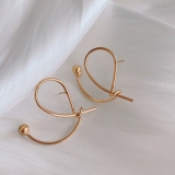欧美流行新款一对金属线条耳环简约时尚个性设计耳钉亚马逊跨境饰品女
