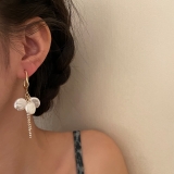 S925银针韩国不对称珍珠镶钻气质简约复古轻奢小众高级设计感耳钉耳饰
