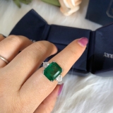 【真金电镀】韩国祖母绿方形复古轻奢高级设计感戒指【环保】