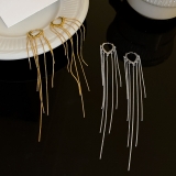 韩国长款流苏爱心女时尚气质轻奢小众高级设计感耳扣耳饰