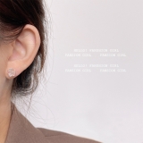 S925银针韩国通透彩光玫瑰花小巧唯美轻奢小众气质高级设计感耳钉耳饰