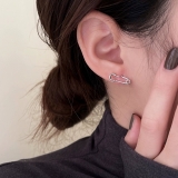 韩国简约别针轻奢气质小众冷淡风高级设计感耳钉耳饰