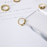 韩国简约太阳月亮十一件套复古花朵波浪麻花个性高级设计感戒指
