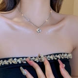 韩国简约镶钻几何珍珠花朵法式时尚个性优雅百搭气质设计项链