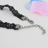 韩国简约蕾丝编织亚克力吊坠锁骨链 水滴项链女 小饰品厂家批发