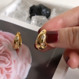 【真金电镀】韩国简约复古金属小众圆圈水滴法式高级设计感耳扣耳饰【环保】