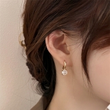 韩国简约法式复古锆石精致轻奢小众百搭气质高级设计感耳扣耳饰