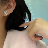 S925银针韩国简约镶钻五角星轻奢小众气质高级设计感耳钉耳饰