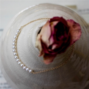 韩国简约欧美珍珠链条百搭轻奢小众高级设计感手链手饰