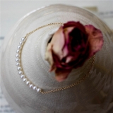 韩国简约欧美珍珠链条百搭轻奢小众高级设计感手链手饰