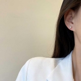 S925银针韩版新款六芒星锆石超闪耳钉女套装组合养耳简约耳环耳饰
