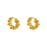 【真金电镀】韩国简约复古不规则圆形气质轻奢小众高级设计感耳扣【环保】