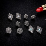 韩国简约欧美宝石轻奢小众气质高级设计感耳钉耳饰五件套