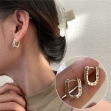 【真金电镀】S925银针韩版独特的涂鸦耳环ins女小众设计感轻奢高级万能耳扣