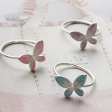 韩国简约精致彩色蝴蝶轻奢小众气质高级设计感戒指